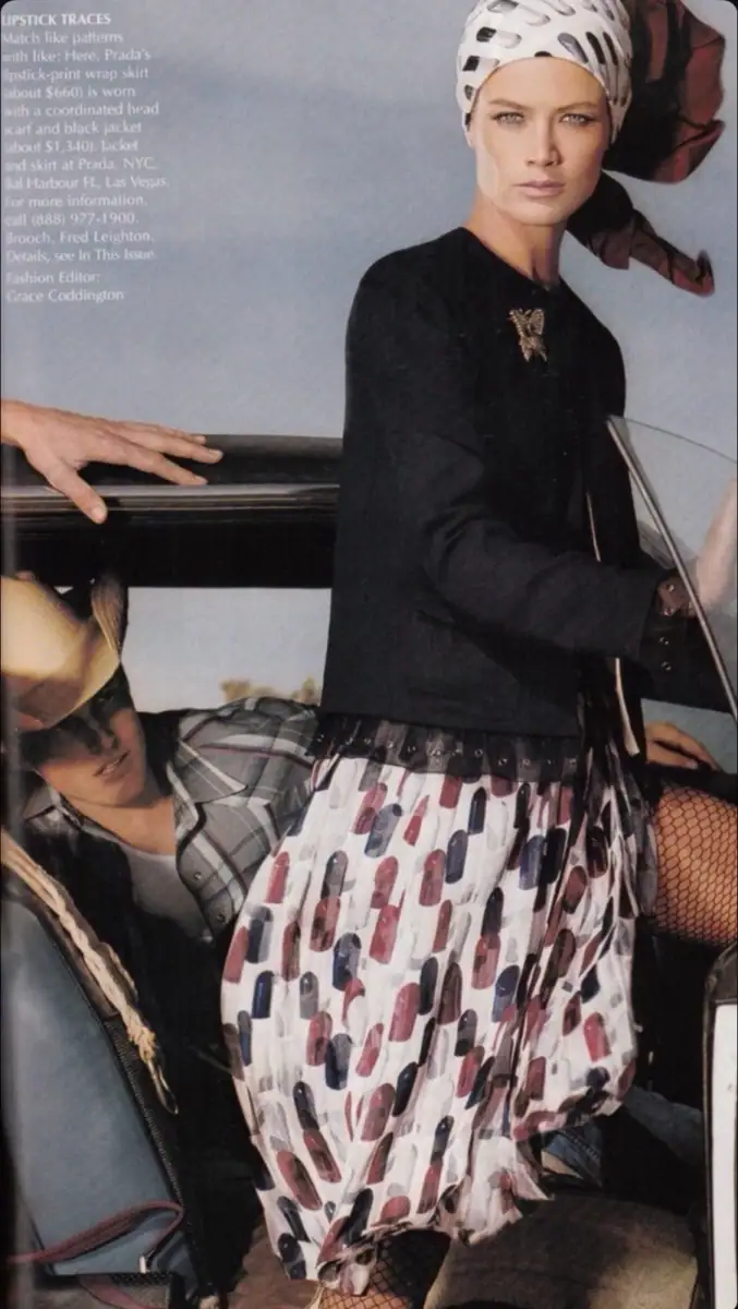 Prada Lipstick Print Skirt History